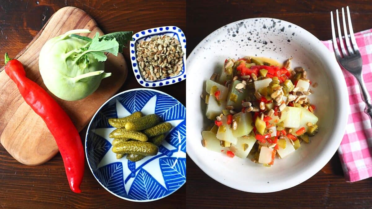 Kohlrabi-Salat mit Peperoni