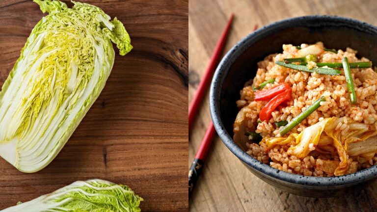 Chinakohl neben Fried-Rice
