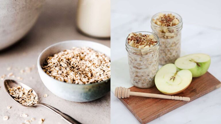 Haferflocken und Overnight Oats mit Apfel