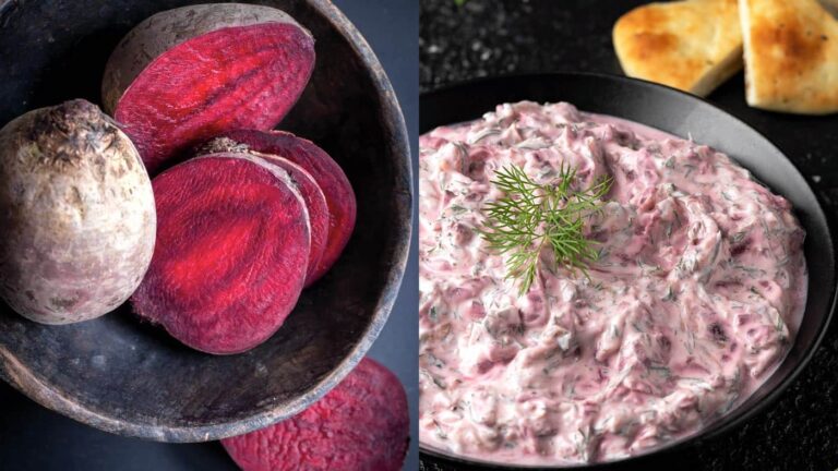 Rote Beete und Dip mit Dill