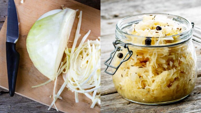 Weisskohl und Sauerkraut im Glas