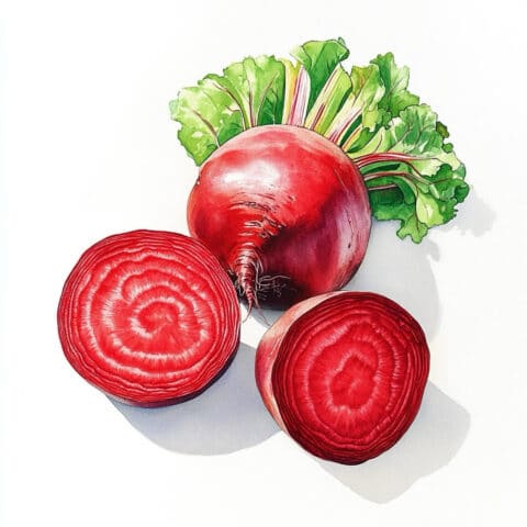 Frische Randen, ganz und aufgeschnitten