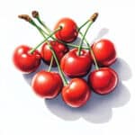 Rote Kirschen auf weissem Hintergrund