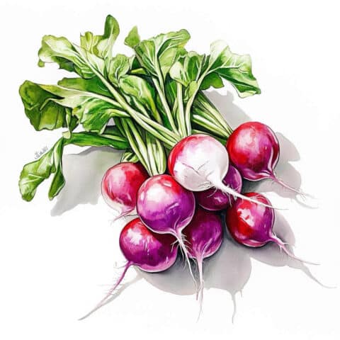 Frischen Radieschen mit Blättern